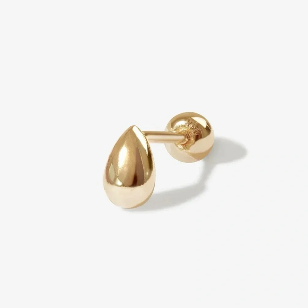 Adornmonde Jack Drip Piercing Ballback 14 Karat Solid Gold Earrings - Picture 1 of 6